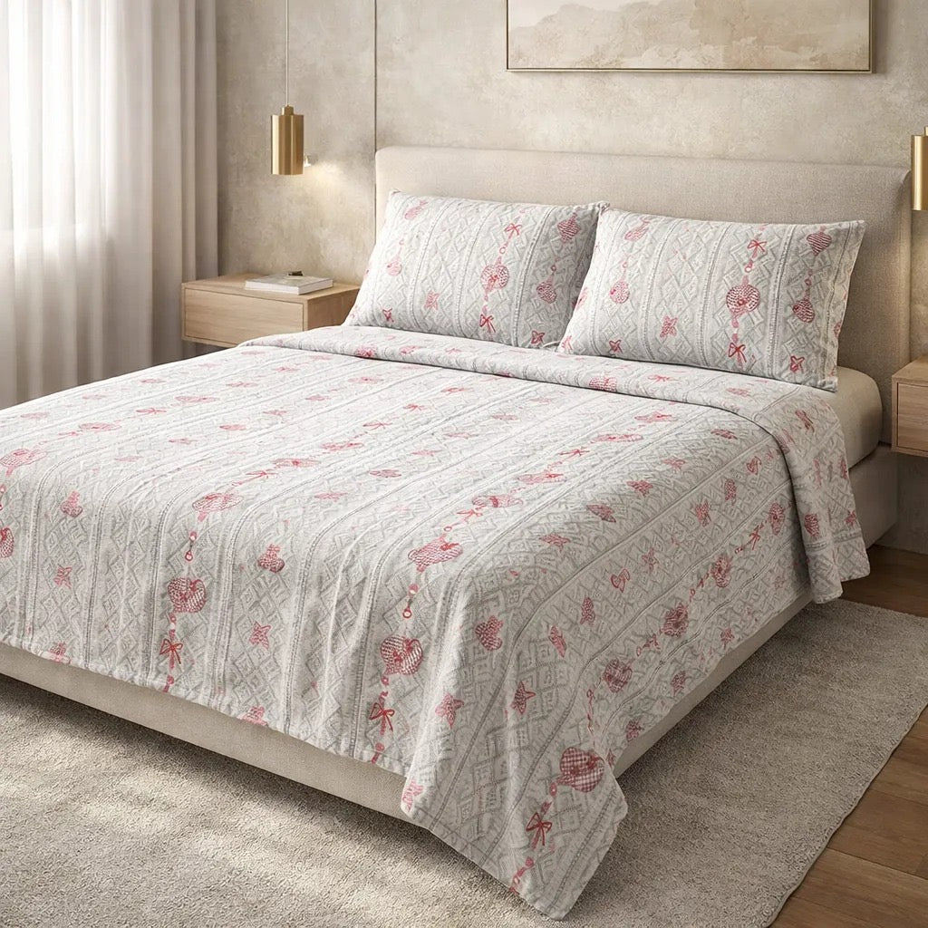 Printed Bedsheet DoubleBed 100% Cotton by Pinsstripe