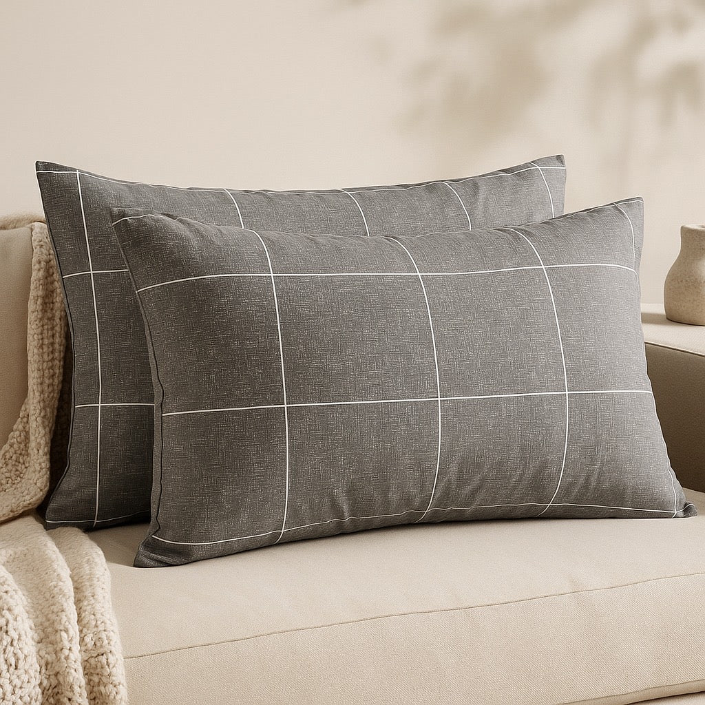 Pillow Covers by Pinsstripe – Pack of 2 – Pure Cotton