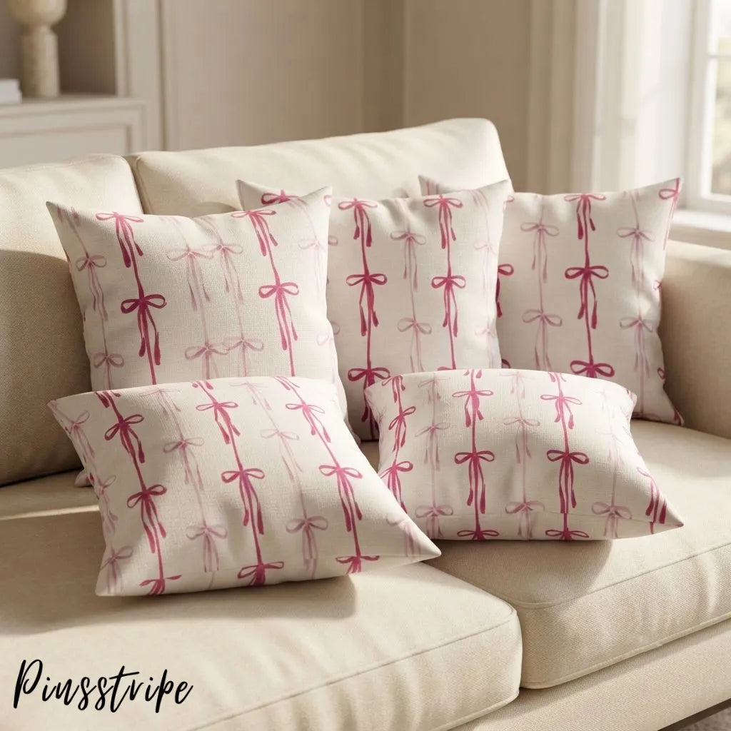 Pink Bow Bedsheet in Cotton- Signature Print By Pinsstripe