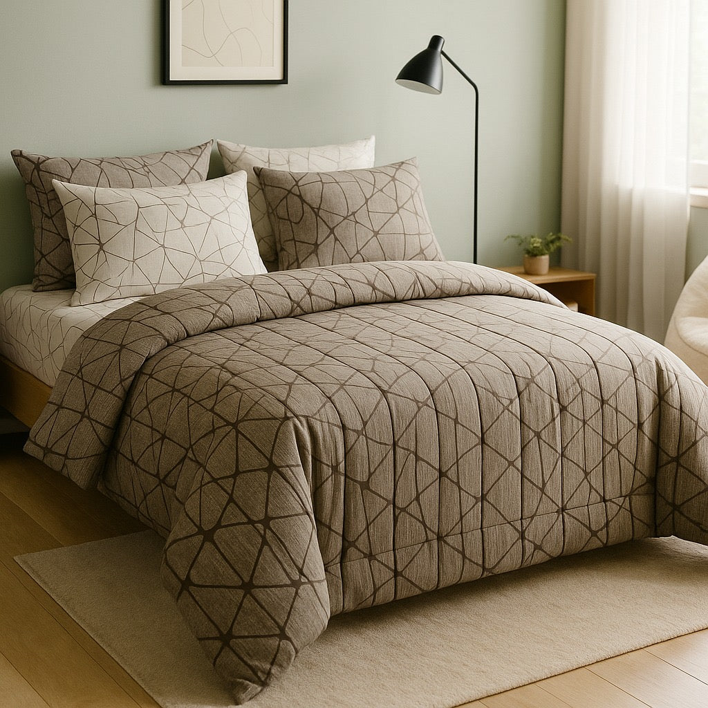 Razai Set-6pc-Pure Cotton-Double Bed by Pinsstripe