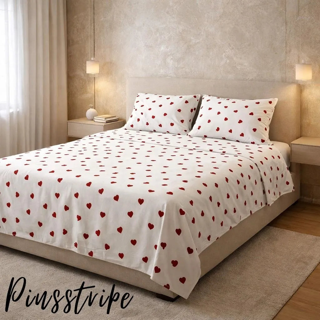 Red Hearts pinterest Design in Cotton Signature by Pinsstripe