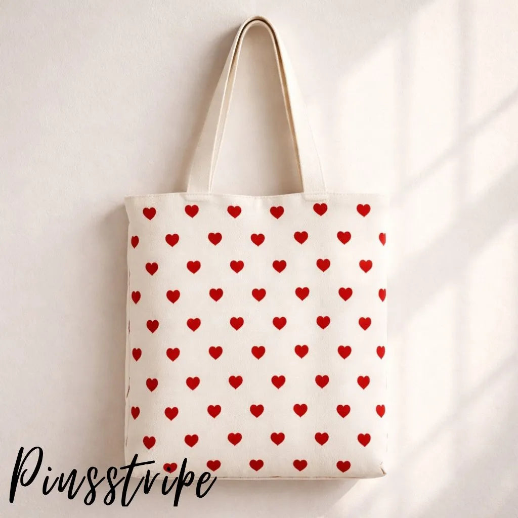 Red Hearts Bedsheet in Cotton - Signature Print By Pinsstripe