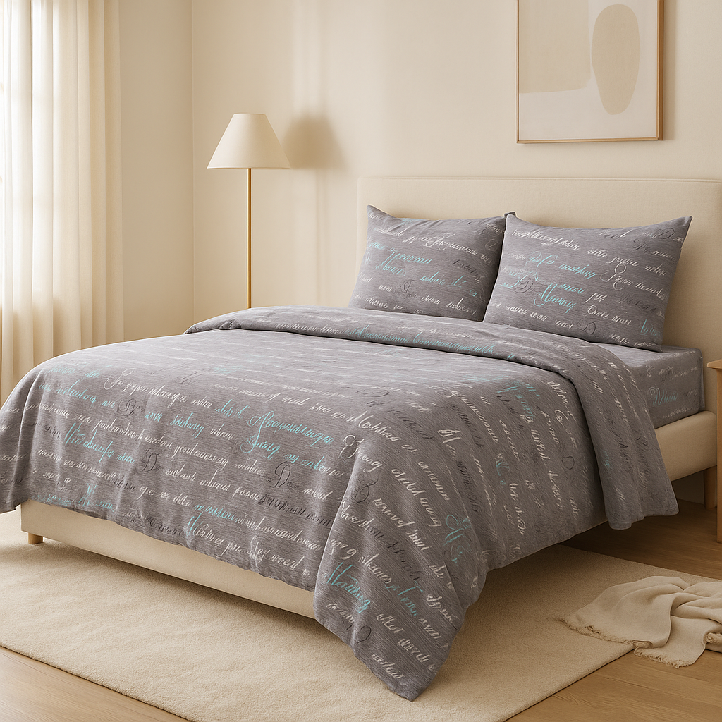 Printed Bedsheet by Pinsstripe With Pillow Covers – Double Bed , 100% Cotton