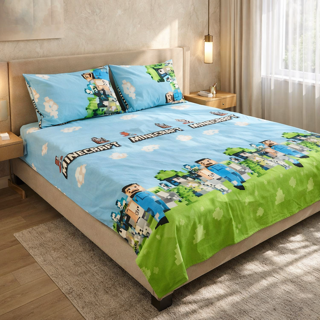 Printed Bedsheet DoubleBed 100% Cotton by Pinsstripe