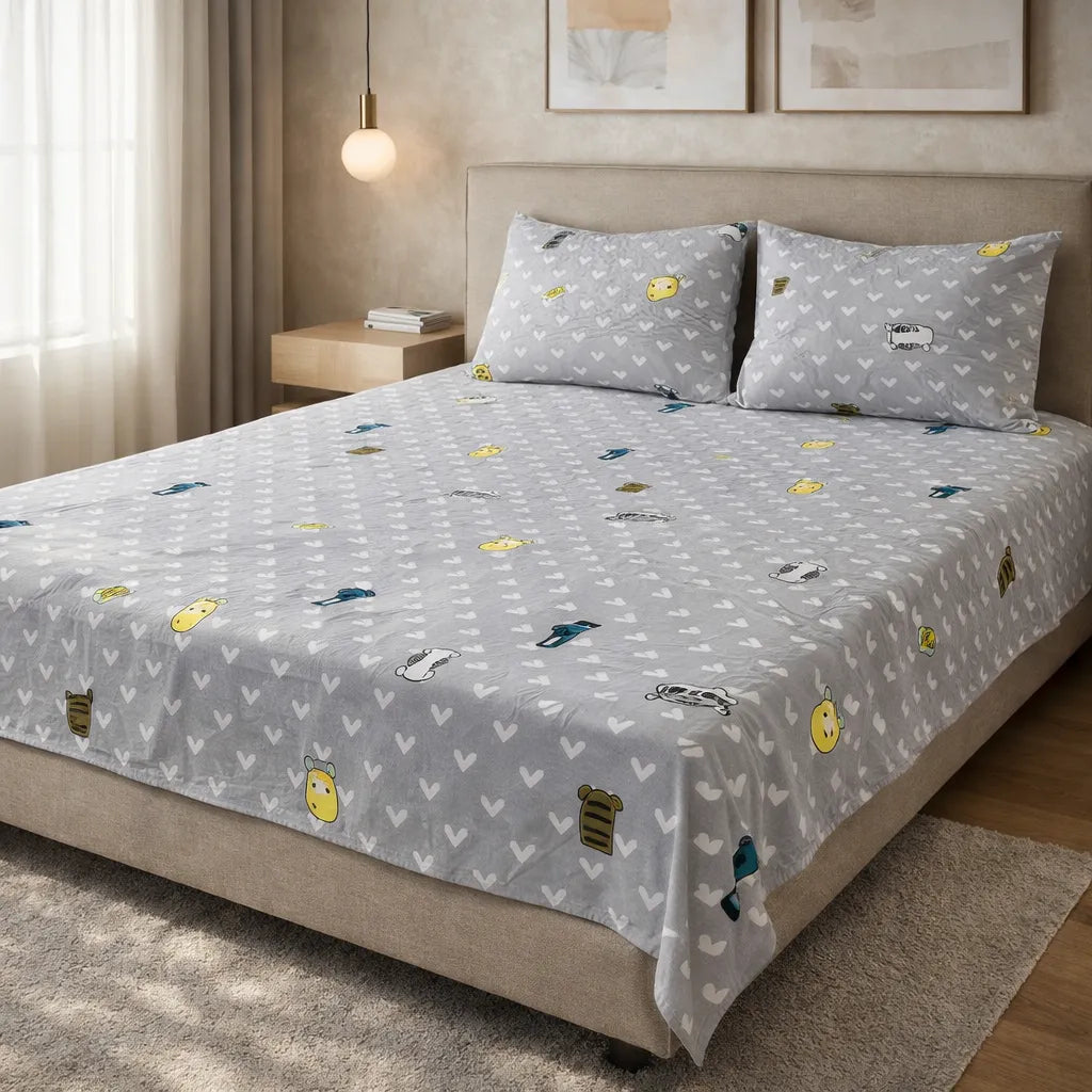 Printed Bedsheet – DoubleBed-100% Cotton by Pinsstripe