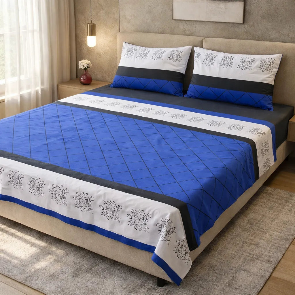 Printed Bedsheet – DoubleBed-100% Cotton by Pinsstripe