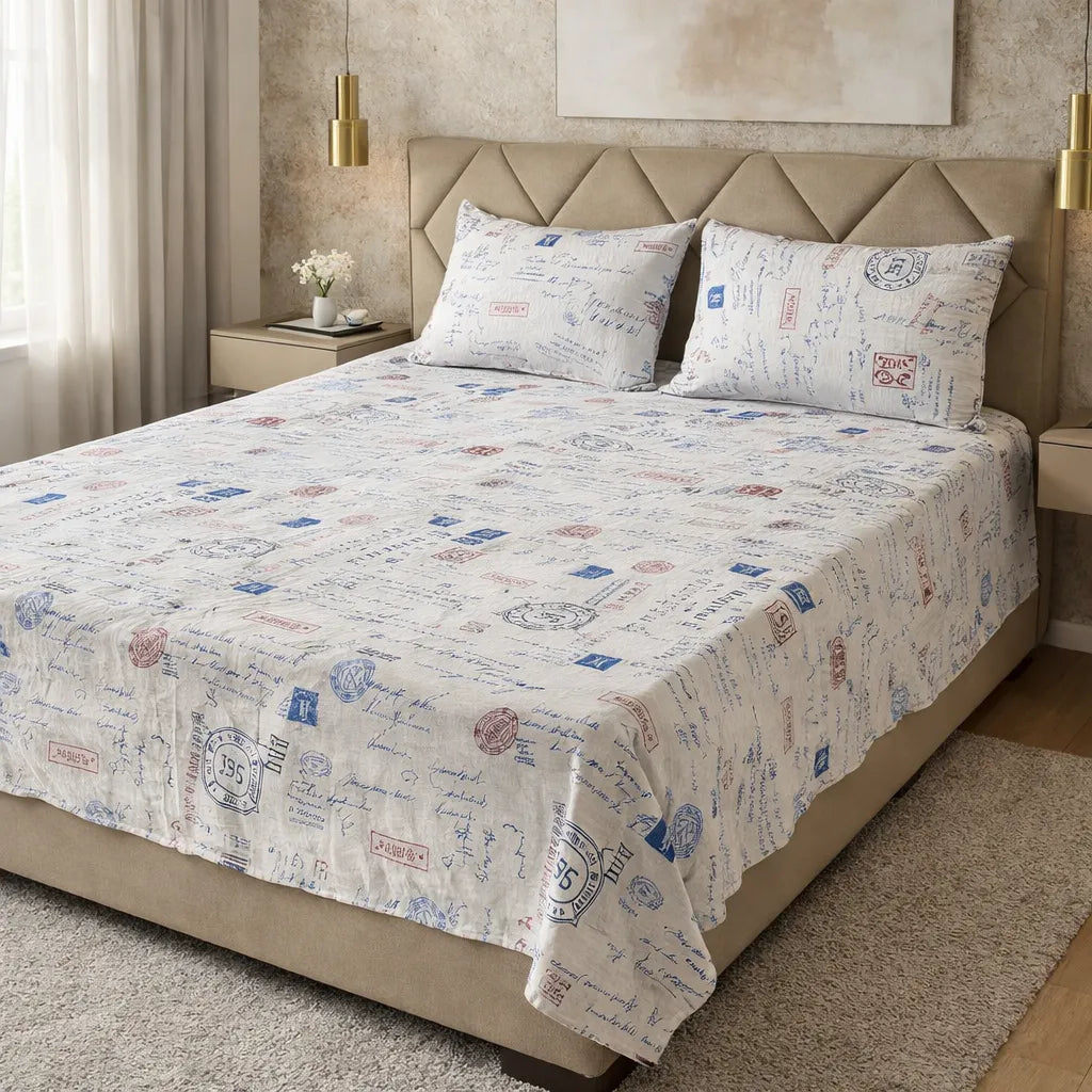 Printed Bedsheet – DoubleBed-100% Cotton by Pinsstripe