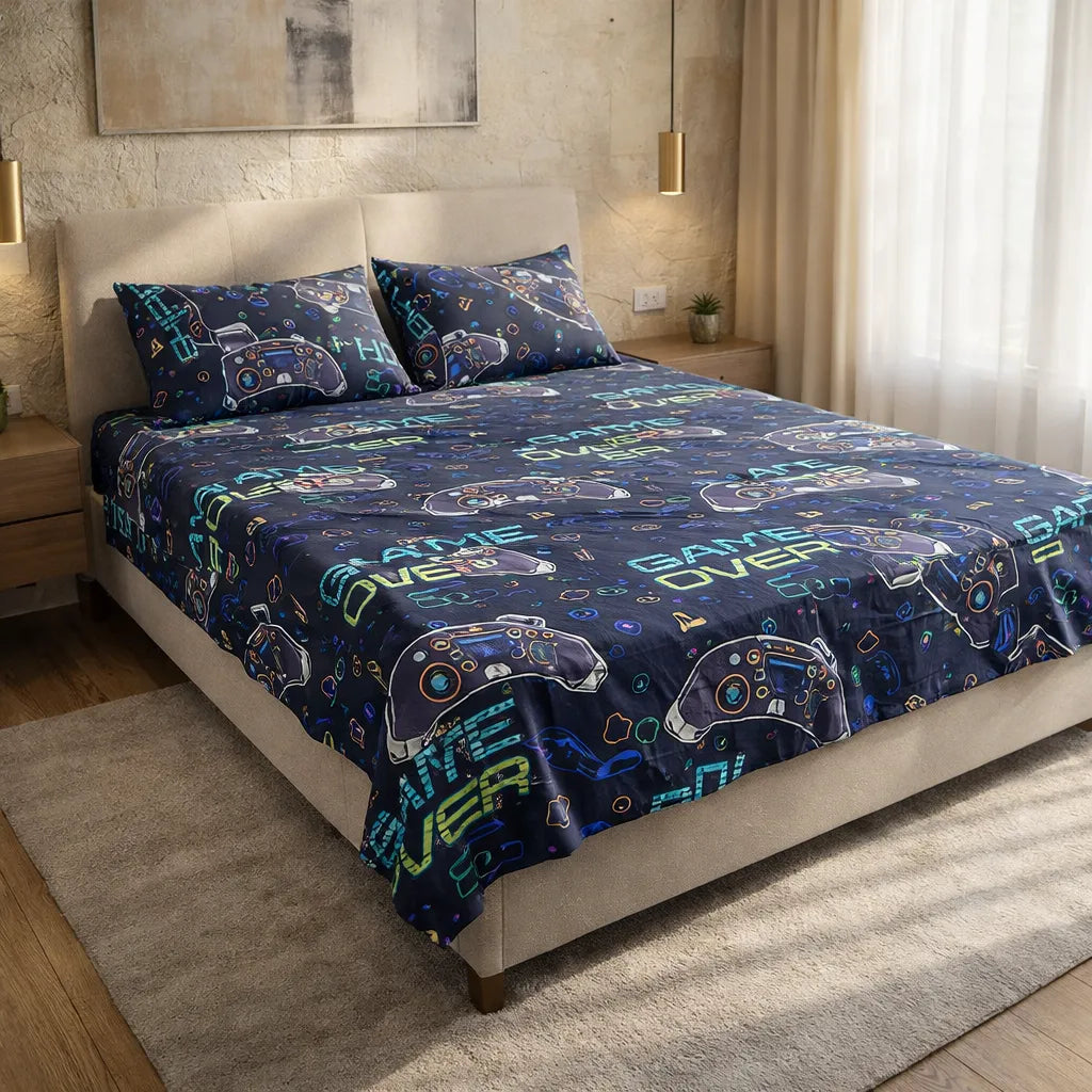 Printed Bedsheet – DoubleBed-100% Cotton by Pinsstripe