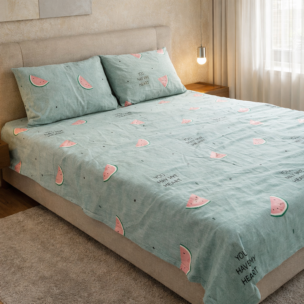 Printed Bedsheet DoubleBed 100% Cotton by Pinsstripe