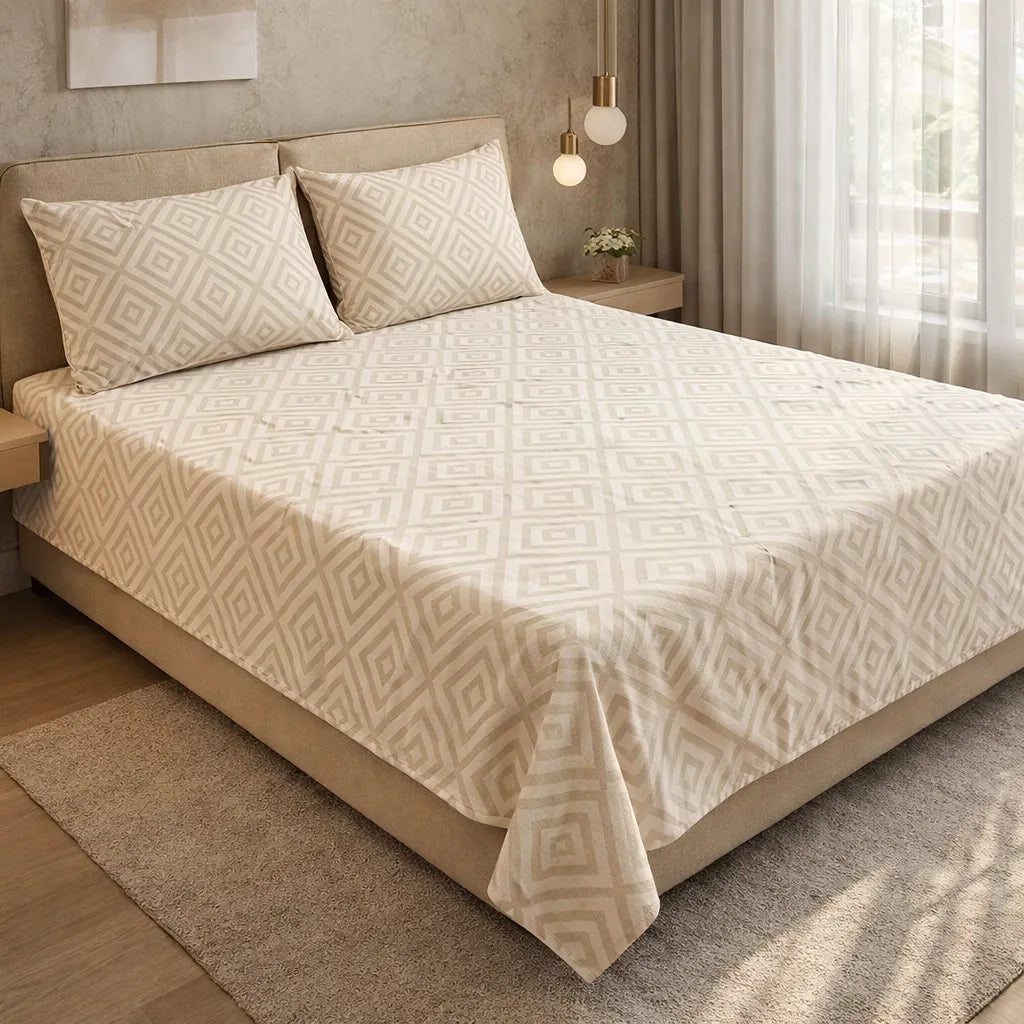 Printed Bedsheet – DoubleBed-100% Cotton by Pinsstripe