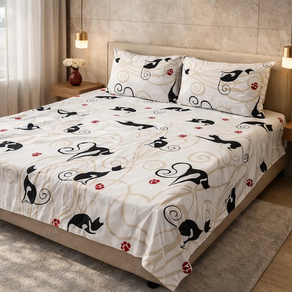 Printed Bedsheet – DoubleBed-100% Cotton by Pinsstripe