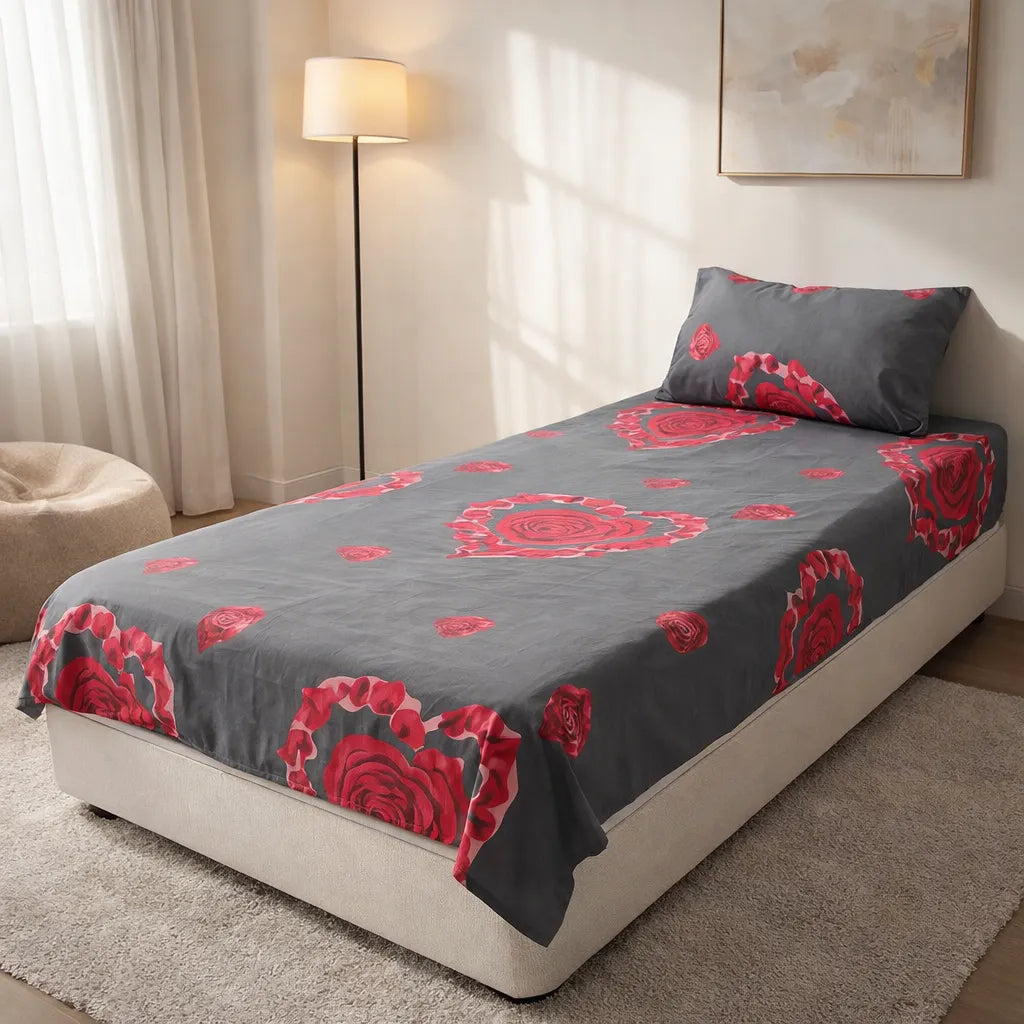 Pinsstripe Printed Bedsheet – Single Bed, 100% Cotton