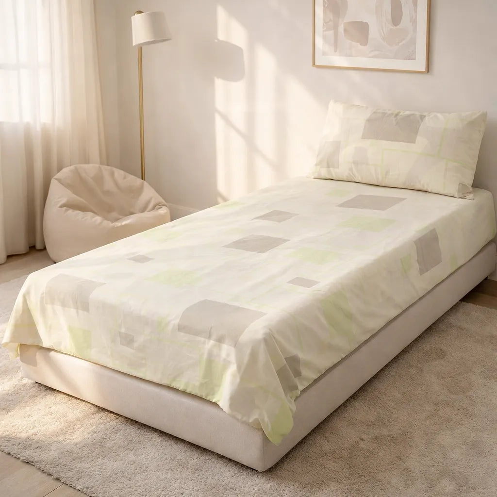 Pinsstripe Printed Bedsheet – Single Bed, 100% Cotton