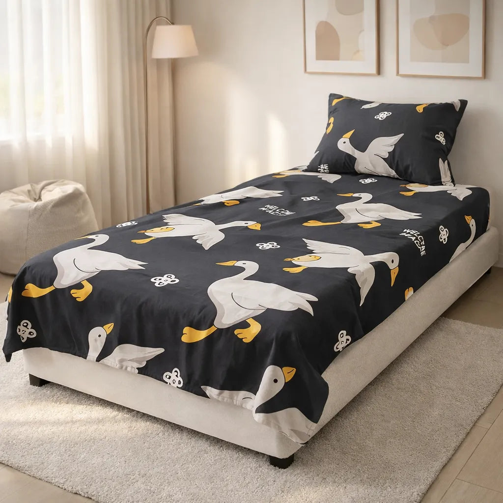 Pinsstripe Printed Bedsheet – Single Bed, 100% Cotton