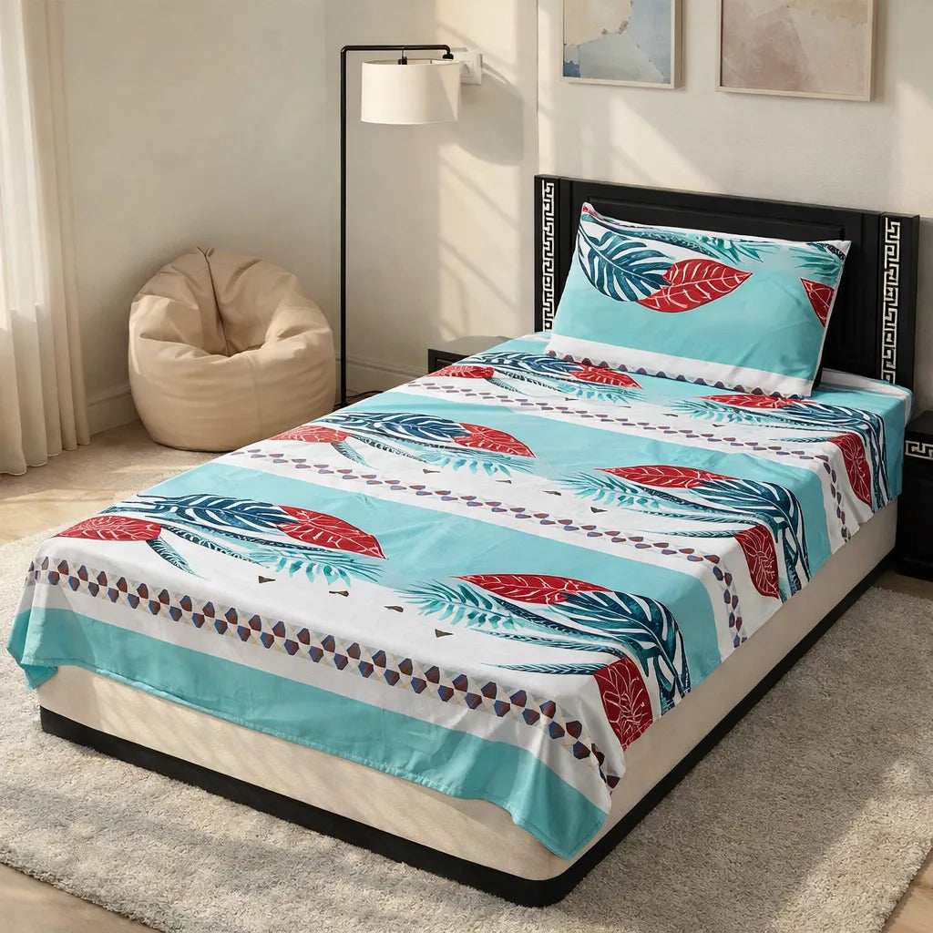 Pinsstripe Printed Bedsheet – Single Bed, 100% Cotton
