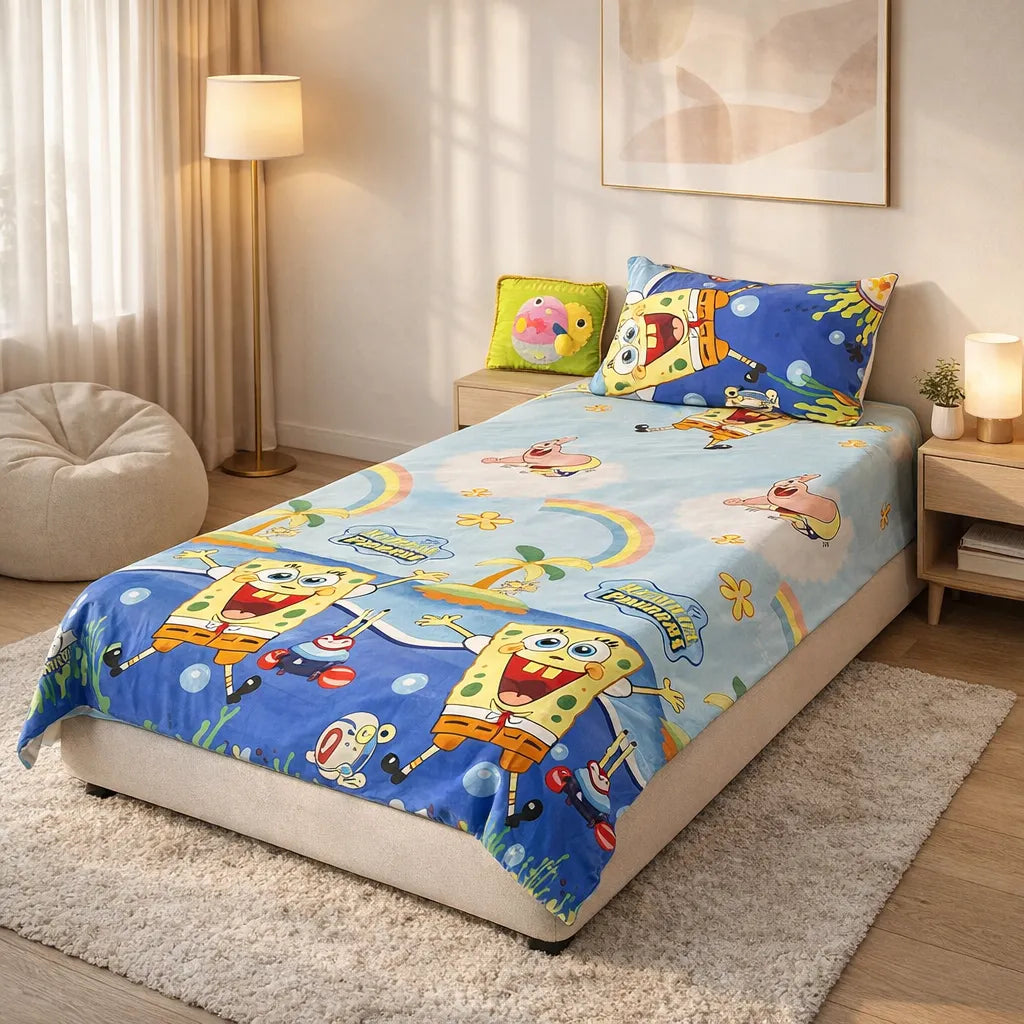 Pinsstripe Printed Bedsheet – Single Bed, 100% Cotton