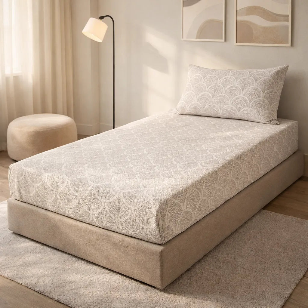 Pinsstripe Printed Bedsheet – Single Bed, 100% Cotton