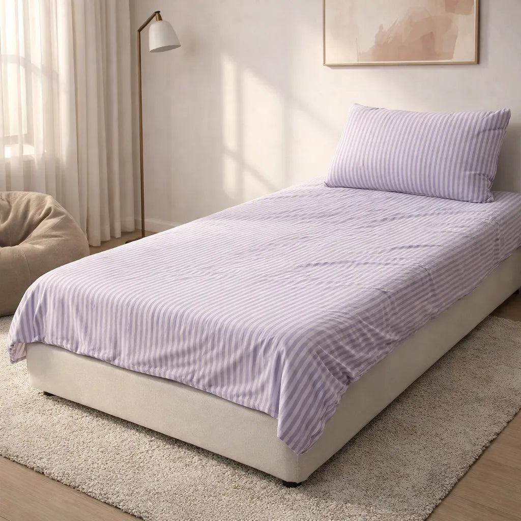 Pinsstripe Printed Bedsheet – Single Bed, 100% Cotton