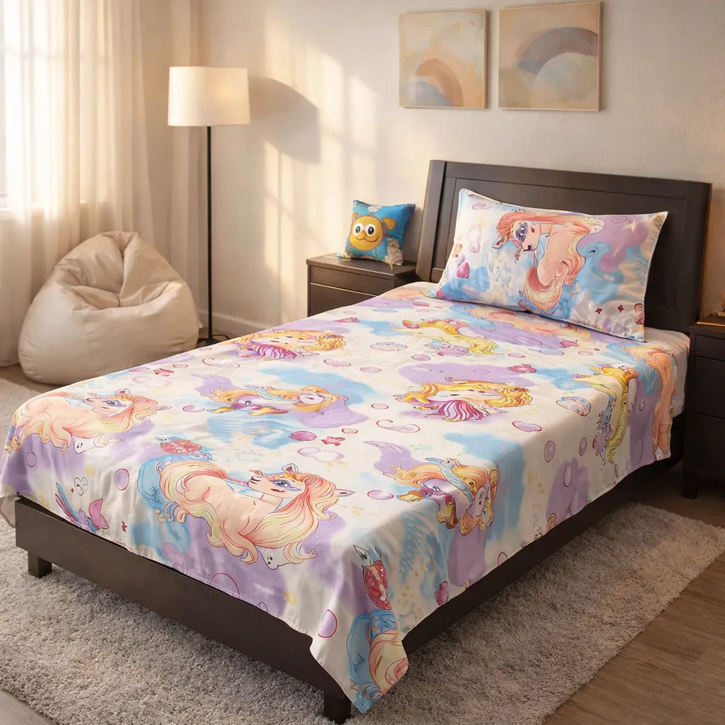 Pinsstripe Printed Bedsheet – Single Bed, 100% Cotton