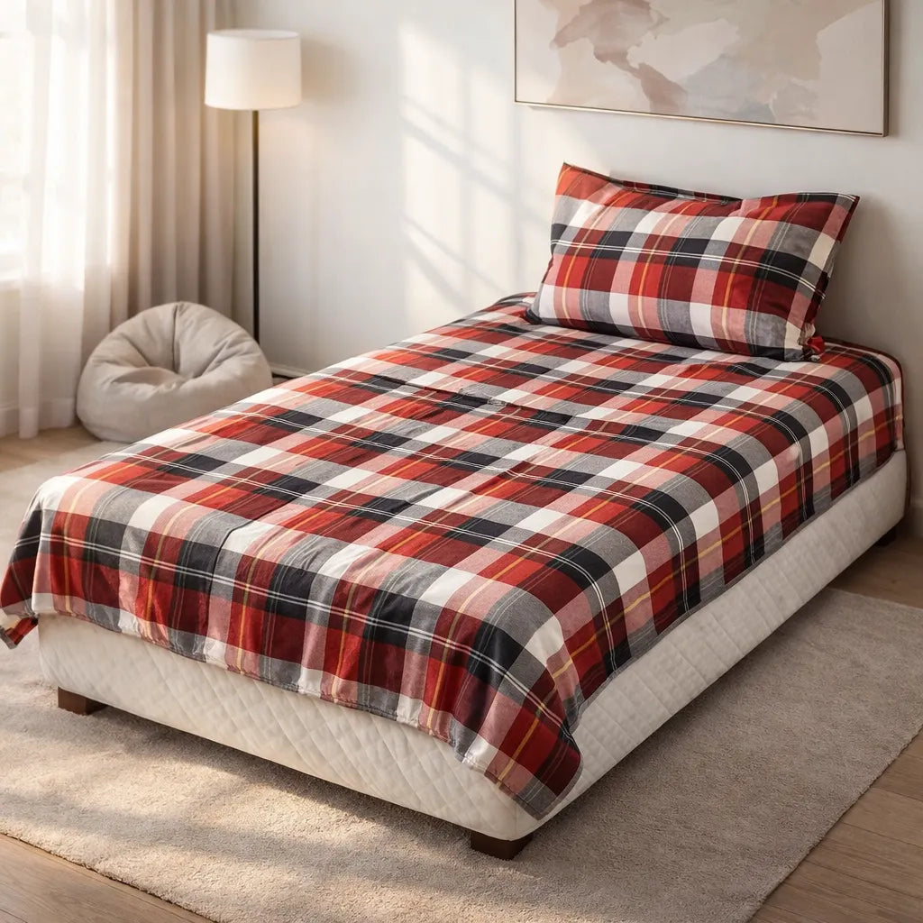 Pinsstripe Printed Bedsheet – Single Bed, 100% Cotton