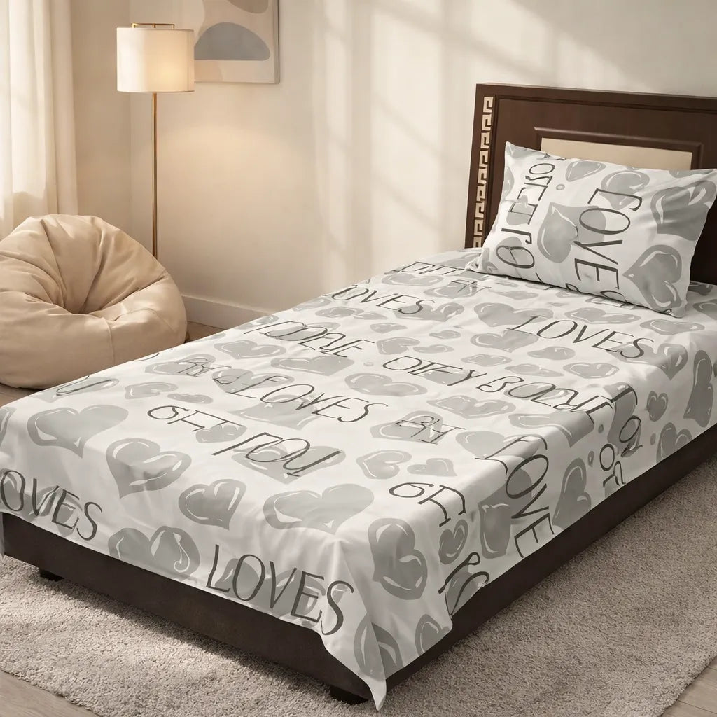 Pinsstripe Printed Bedsheet – Single Bed, 100% Cotton