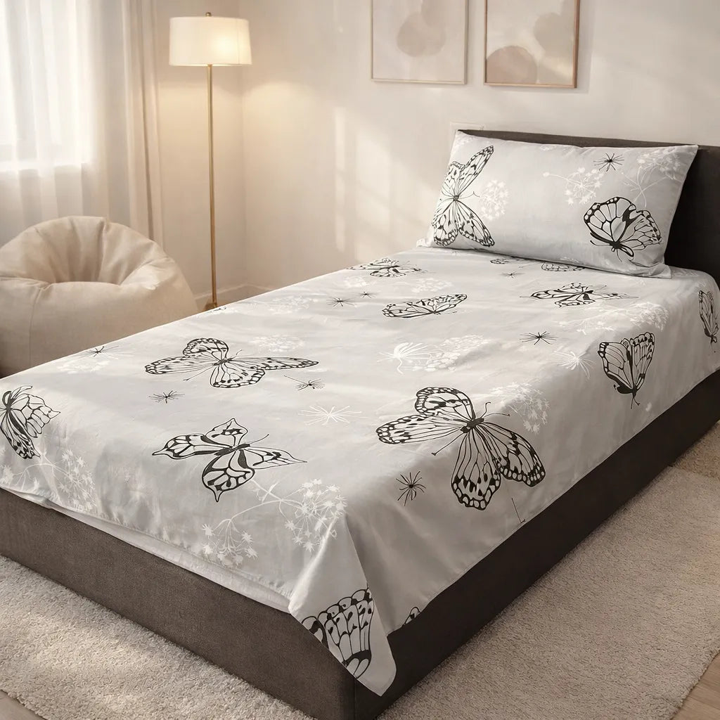 Pinsstripe Printed Bedsheet – Single Bed, 100% Cotton