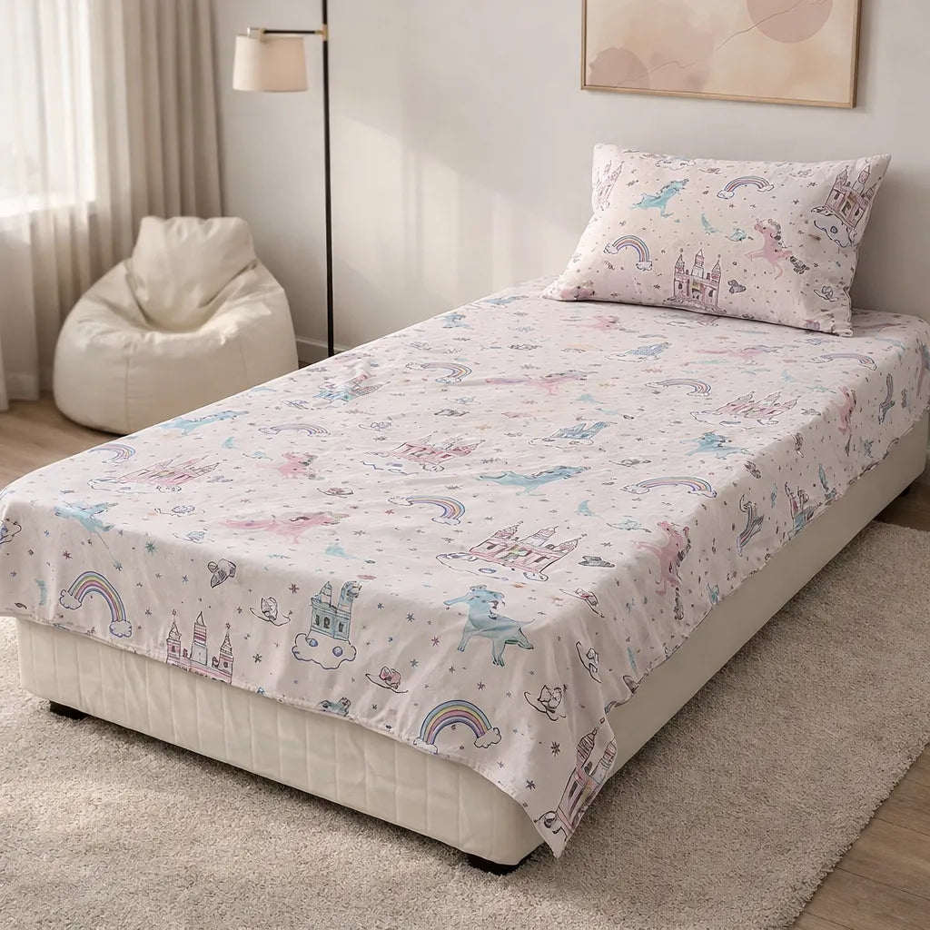 Pinsstripe Printed Bedsheet – Single Bed, 100% Cotton
