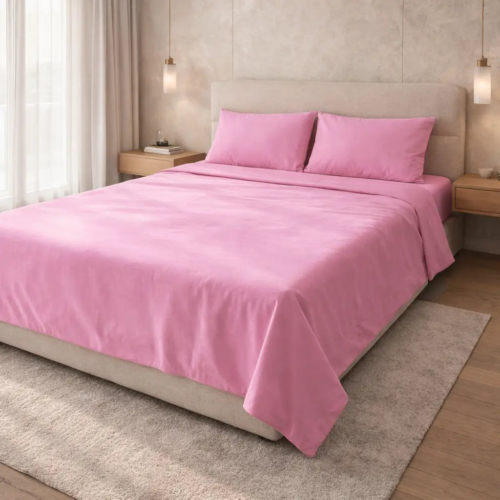 Dyed Bedsheet in Cotton -Single bed -Solid colours By Pinsstripe