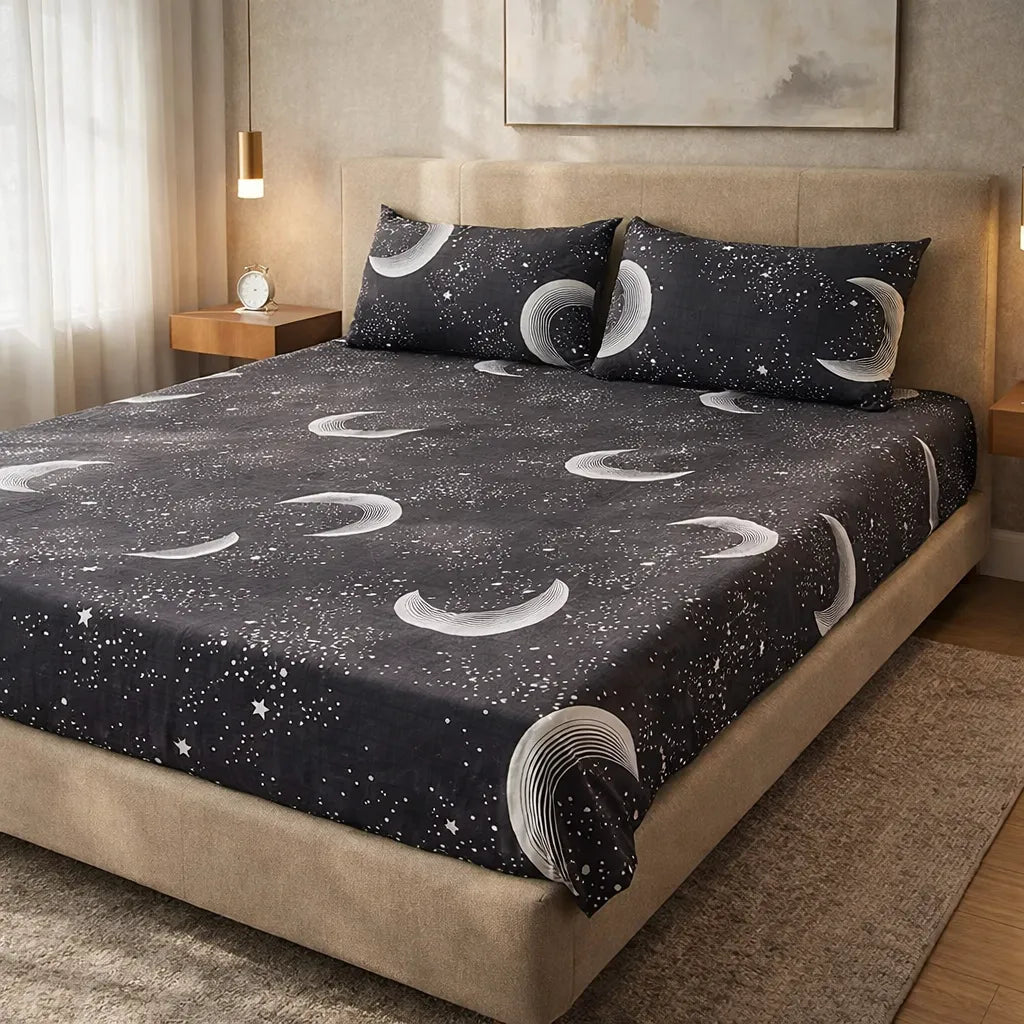 Printed Bedsheet DoubleBed 100% Cotton by Pinsstripe