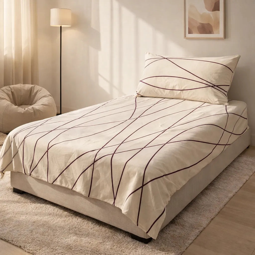 Pinsstripe Printed Bedsheet – Single Bed, 100% Cotton