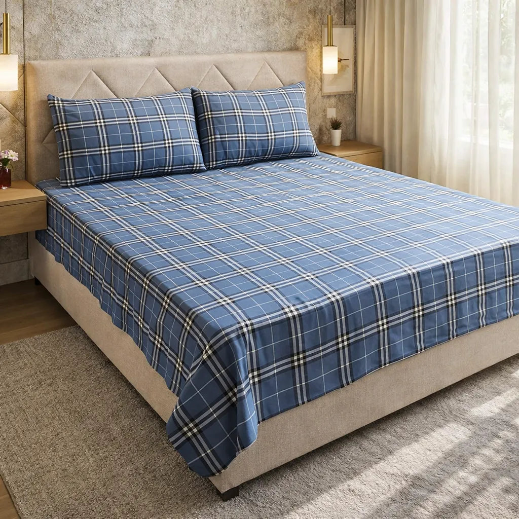 Printed Bedsheet DoubleBed 100% Cotton by Pinsstripe