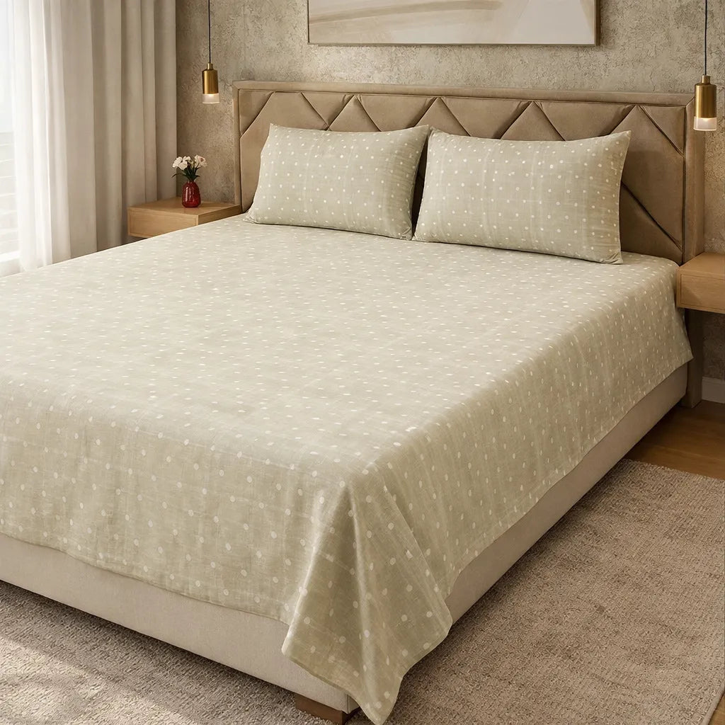 Printed Bedsheet DoubleBed 100% Cotton by Pinsstripe