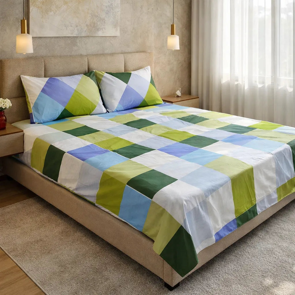 Printed Bedsheet DoubleBed 100% Cotton by Pinsstripe