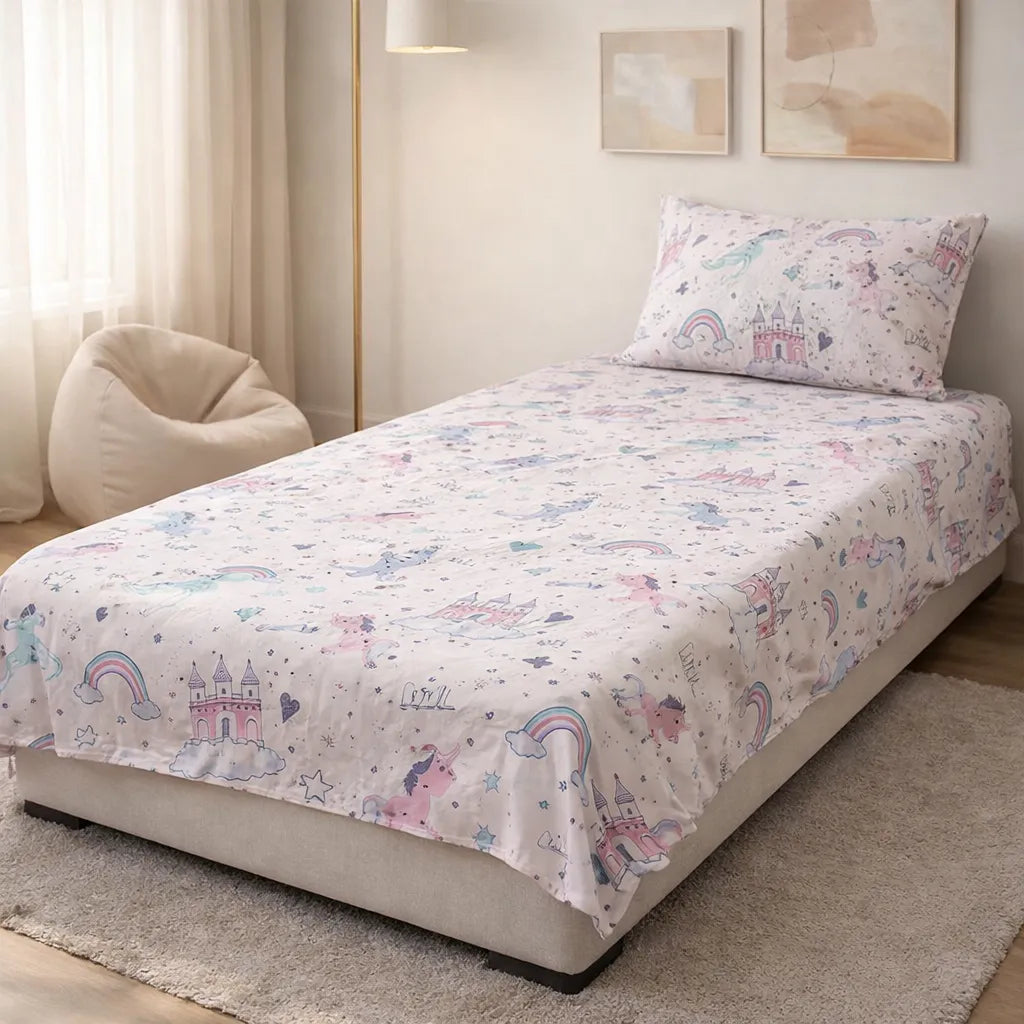 Pinsstripe Printed Bedsheet – Single Bed, 100% Cotton