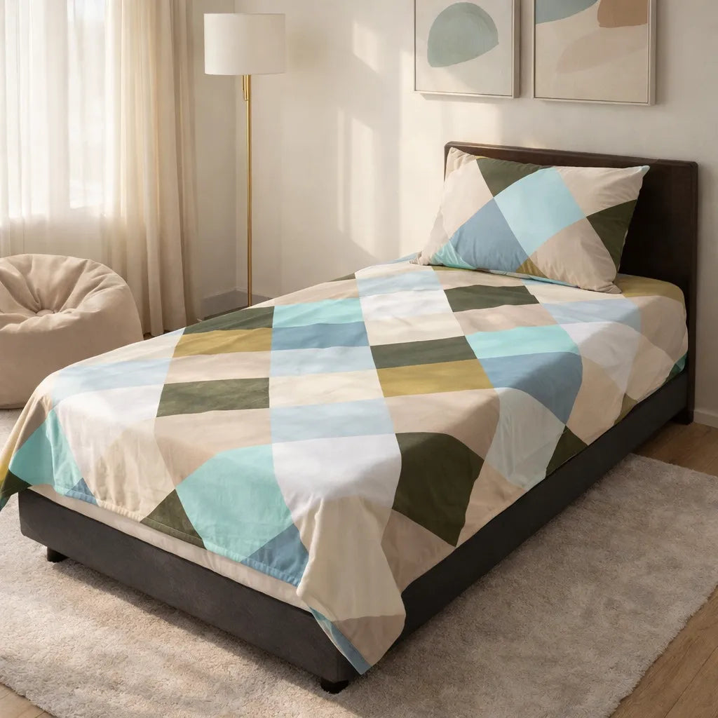 Pinsstripe Printed Bedsheet – Single Bed, 100% Cotton