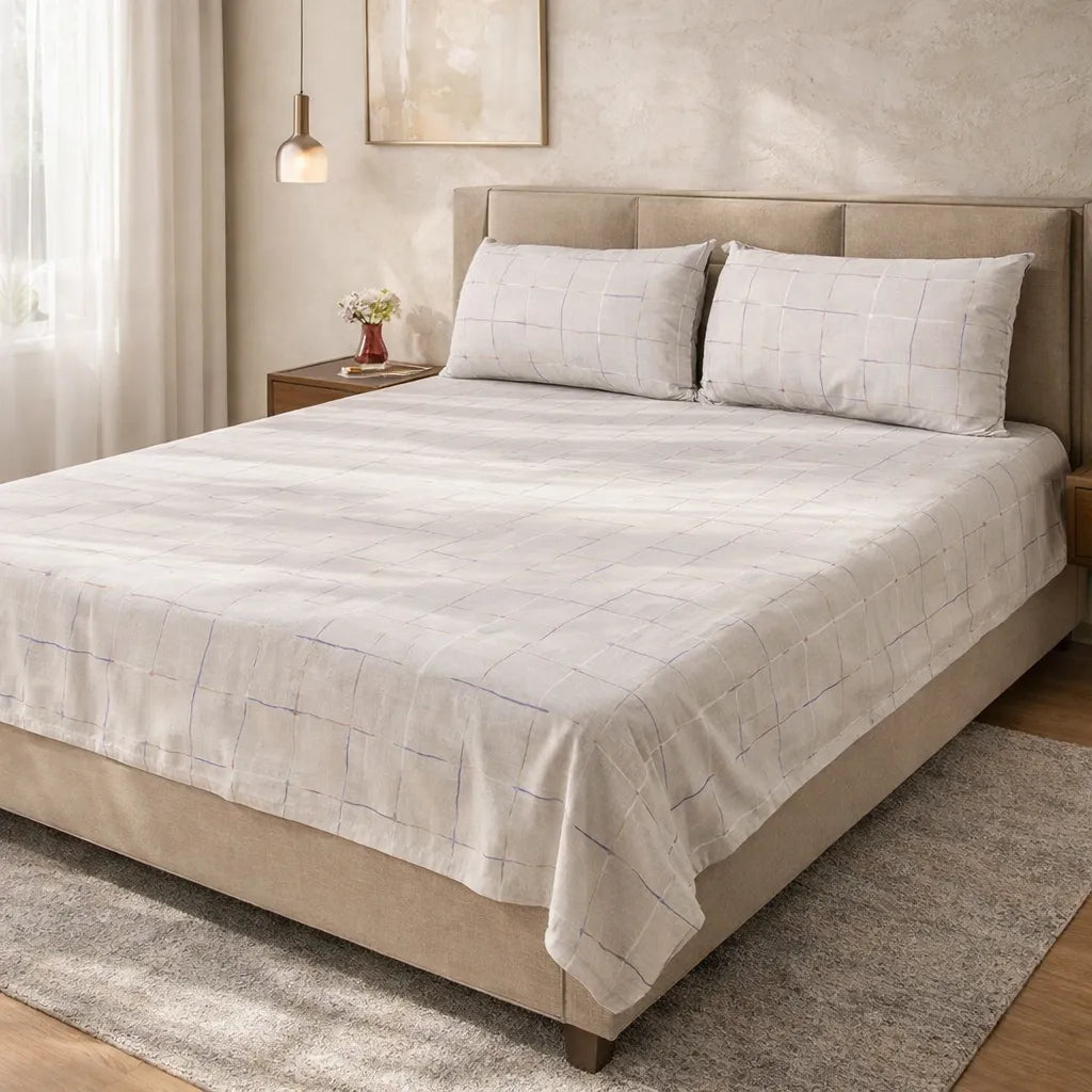 Printed Bedsheet DoubleBed 100% Cotton by Pinsstripe