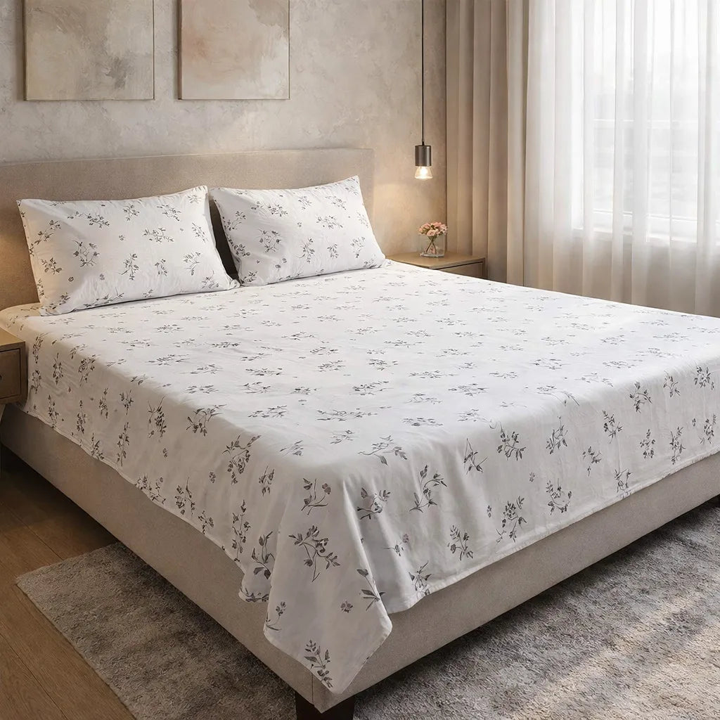 Printed Bedsheet DoubleBed 100% Cotton by Pinsstripe