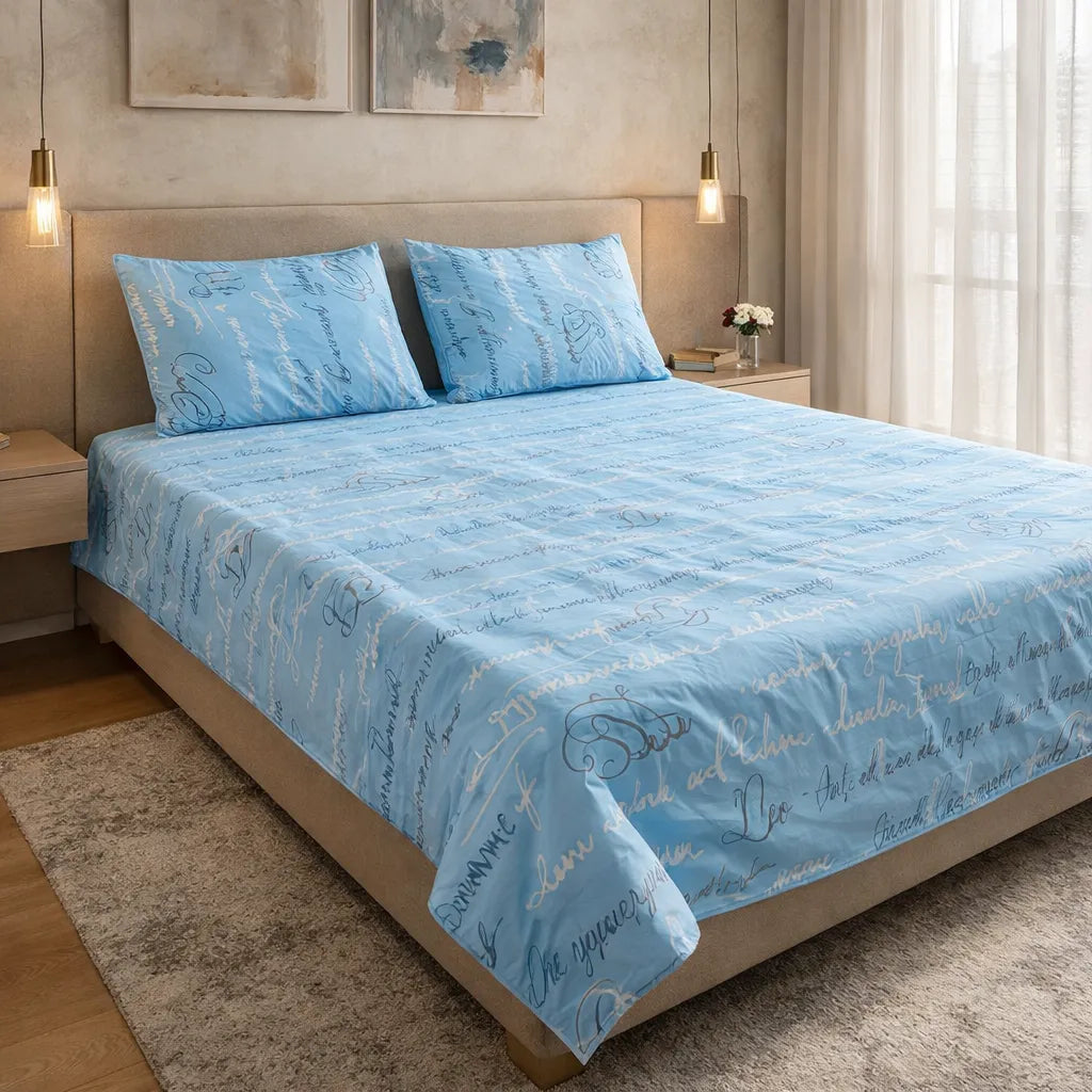 Printed Bedsheet DoubleBed 100% Cotton by Pinsstripe