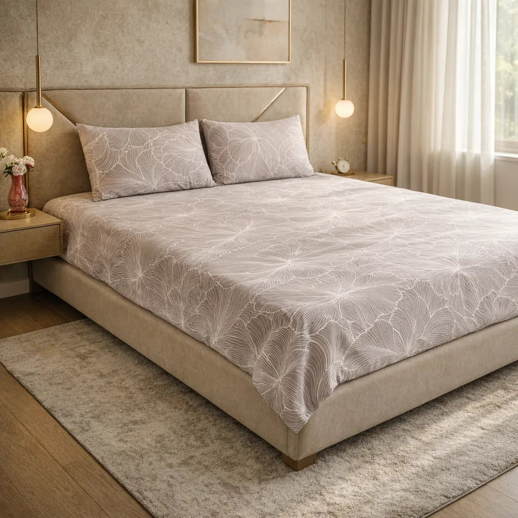 Printed Bedsheet DoubleBed 100% Cotton by Pinsstripe