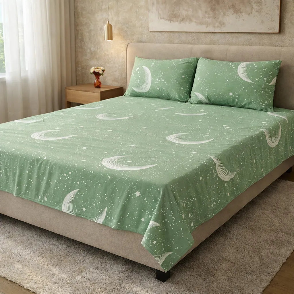 Printed Bedsheet DoubleBed 100% Cotton by Pinsstripe