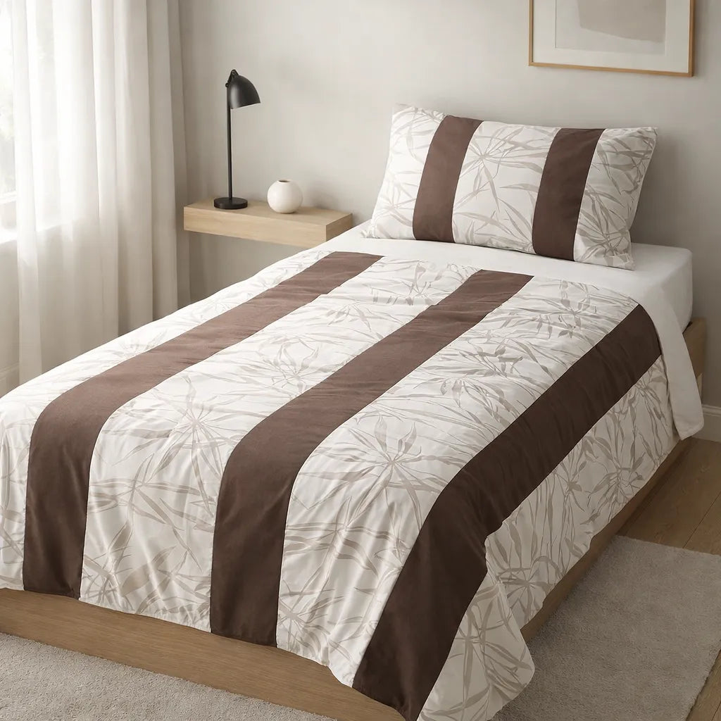 Patched Bedsheet by Pinsstripe – Single Bed, 100% Cotton