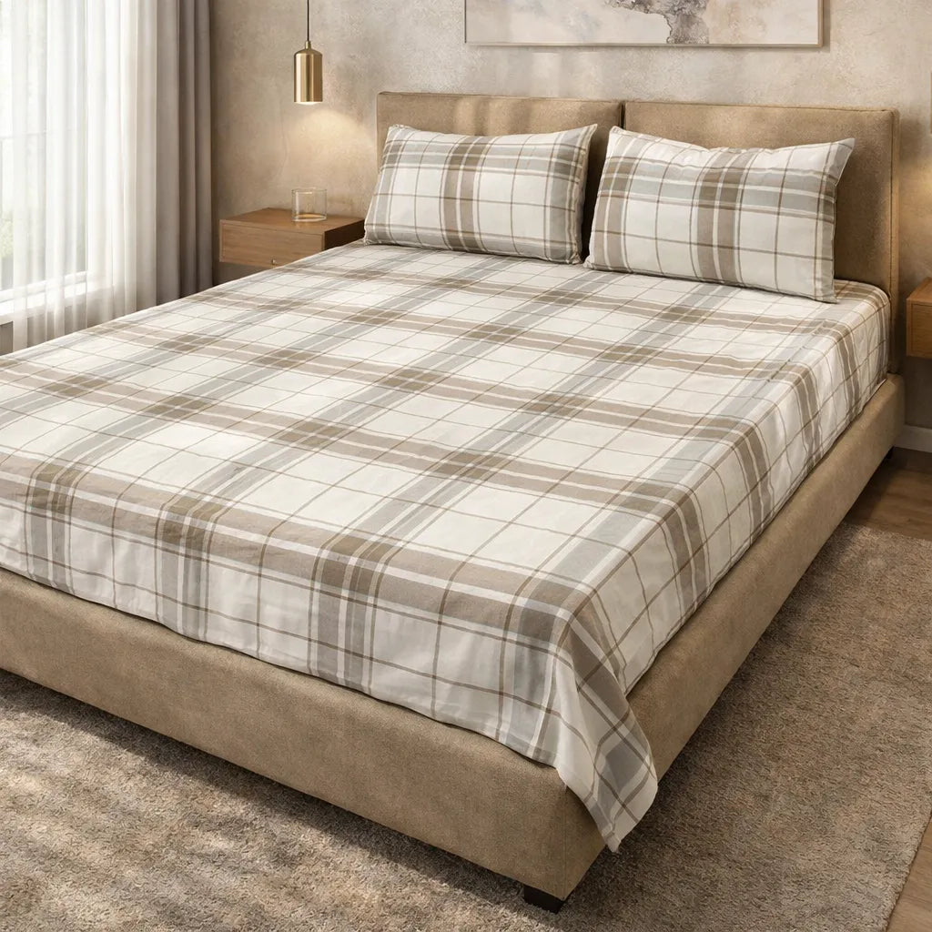 Printed Bedsheet DoubleBed 100% Cotton by Pinsstripe