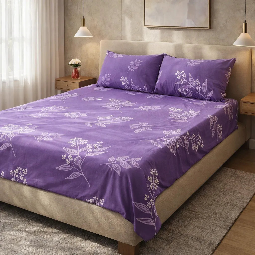 Printed Bedsheet DoubleBed 100% Cotton by Pinsstripe