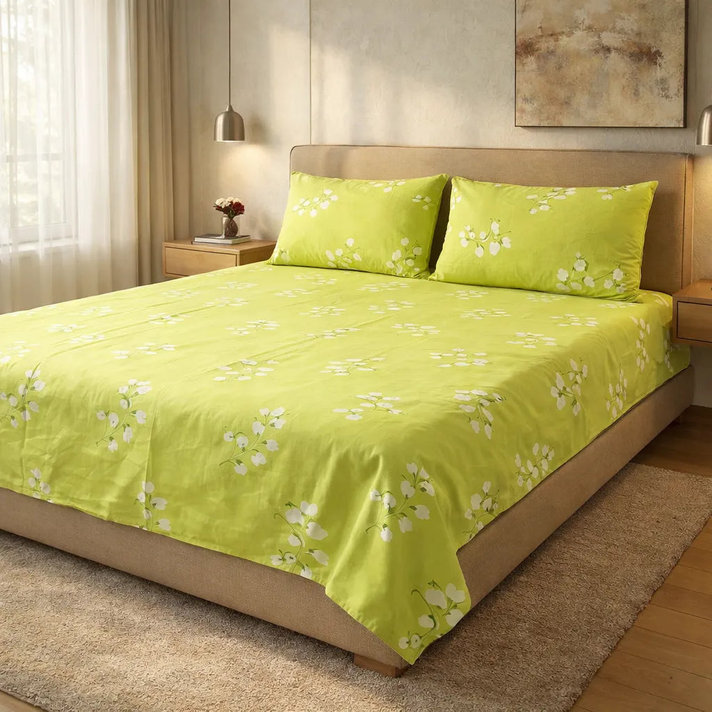 Printed Bedsheet DoubleBed 100% Cotton by Pinsstripe