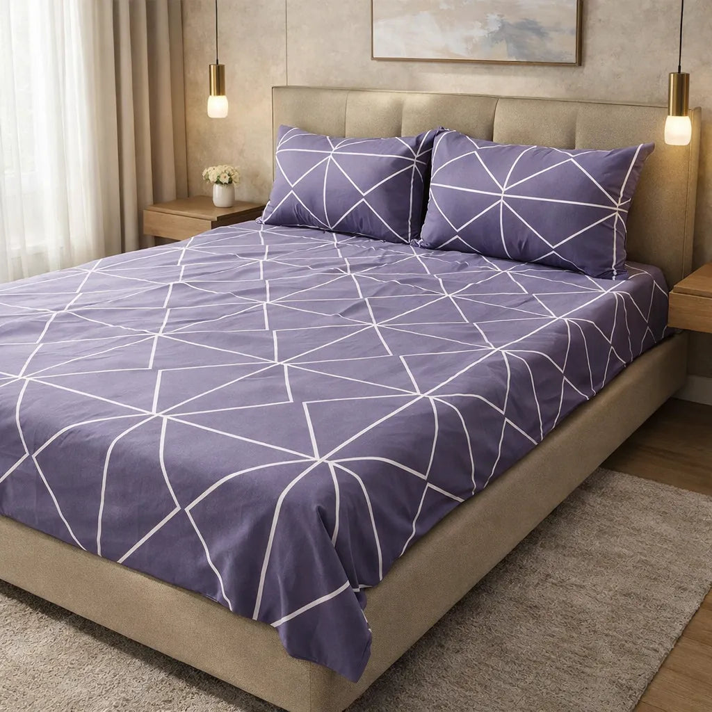 Printed Bedsheet DoubleBed 100% Cotton by Pinsstripe