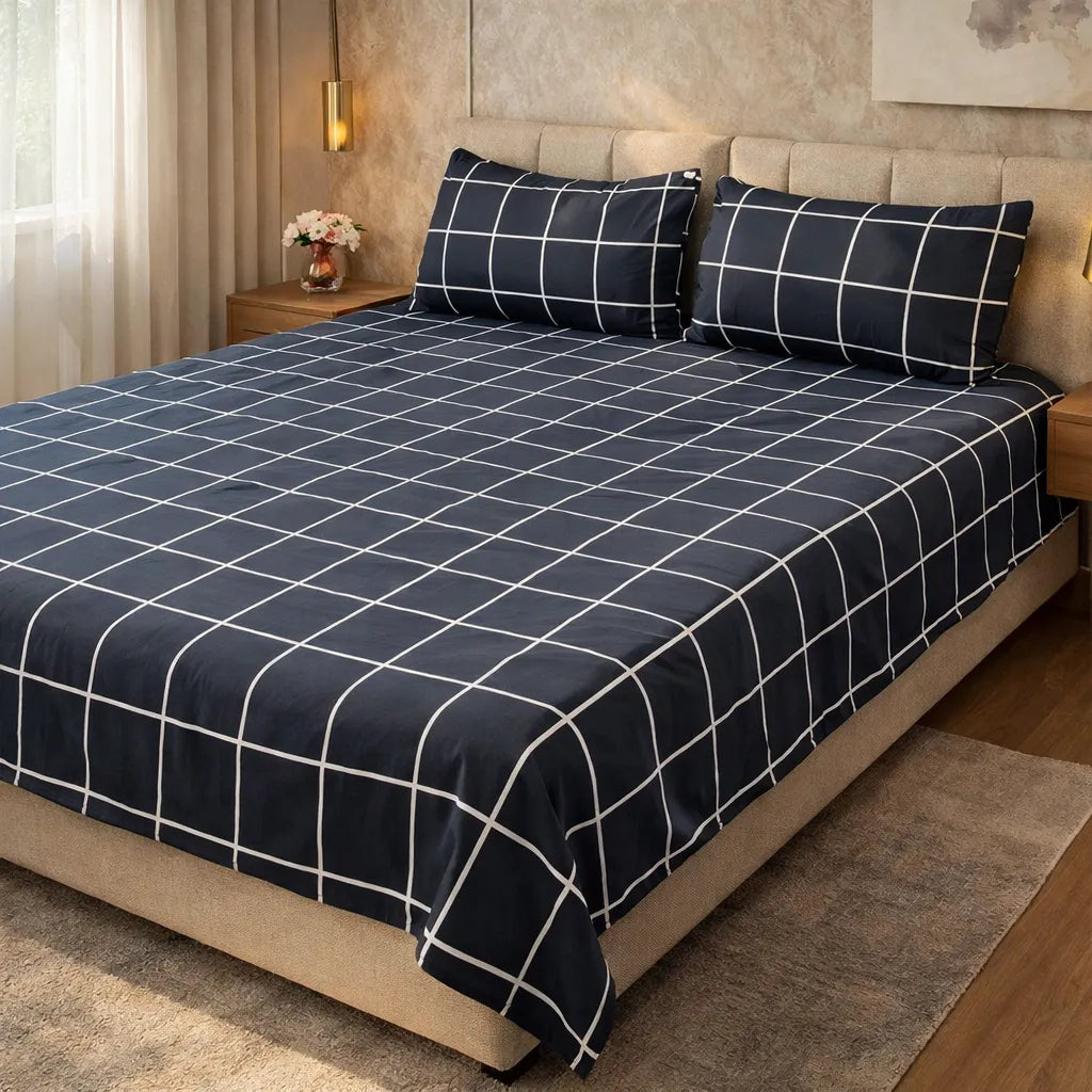 Printed Bedsheet DoubleBed 100% Cotton by Pinsstripe