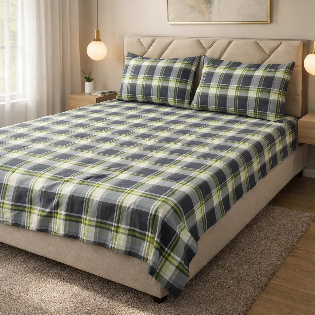 Printed Bedsheet DoubleBed 100% Cotton by Pinsstripe