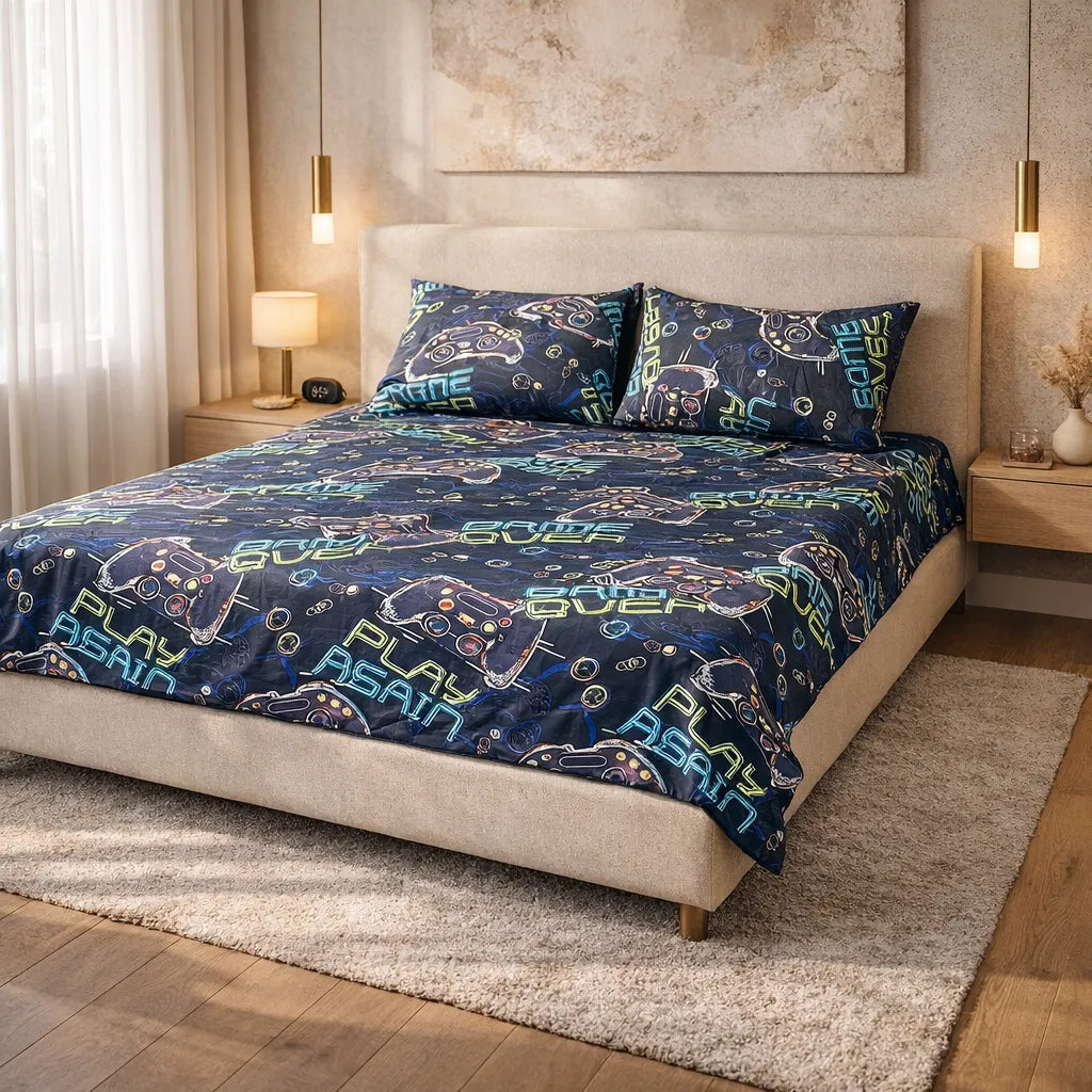 Printed Bedsheet DoubleBed 100% Cotton by Pinsstripe