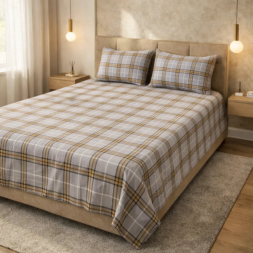 Printed Bedsheet DoubleBed 100% Cotton by Pinsstripe