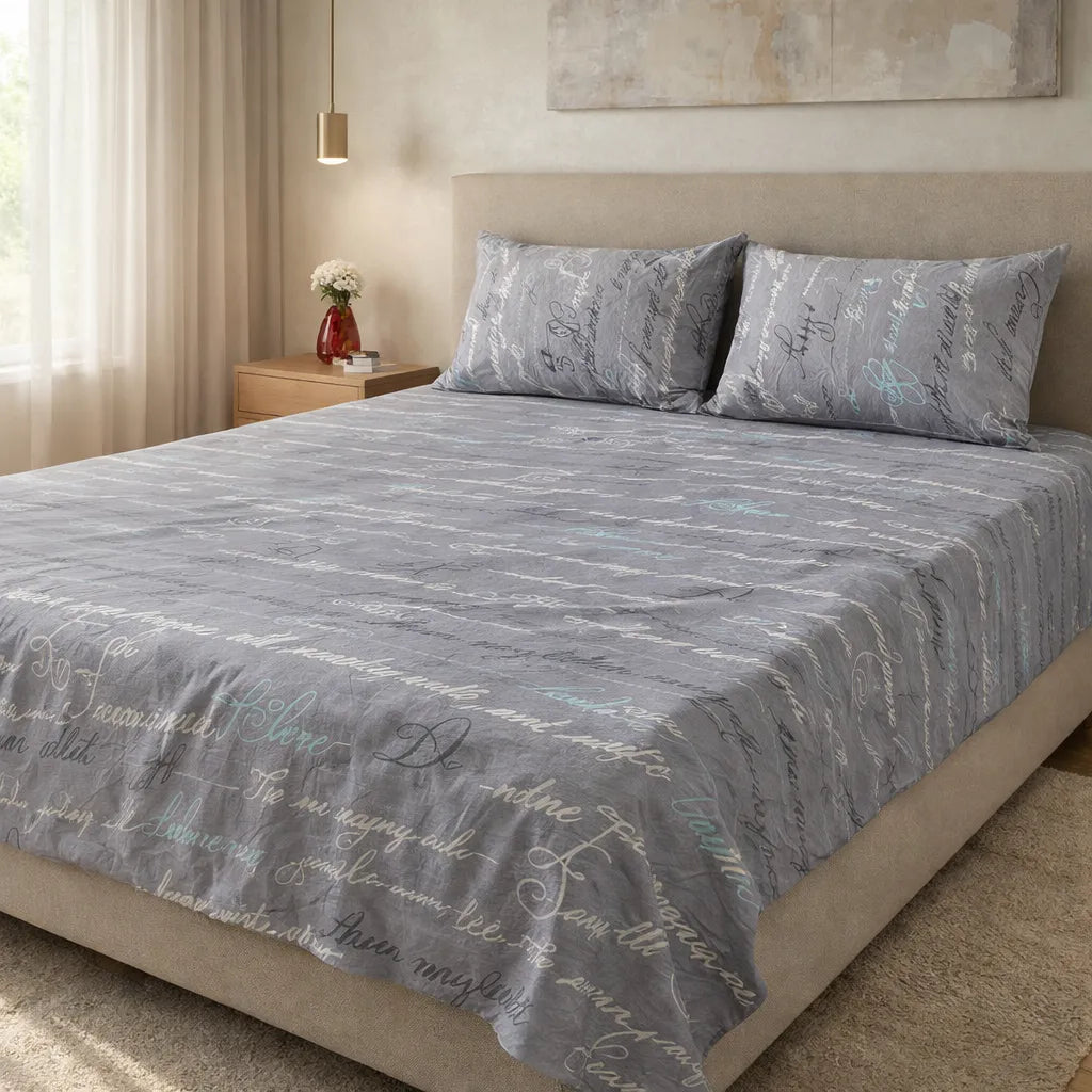 Printed Bedsheet DoubleBed 100% Cotton by Pinsstripe